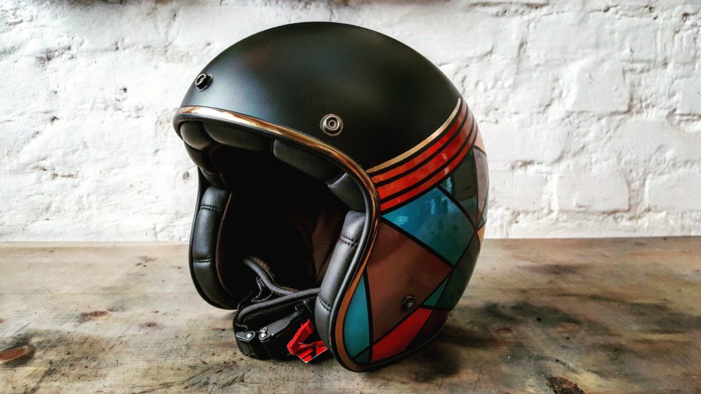 Unique painting for graphic custom motorcycle helmet inspired by abstract art