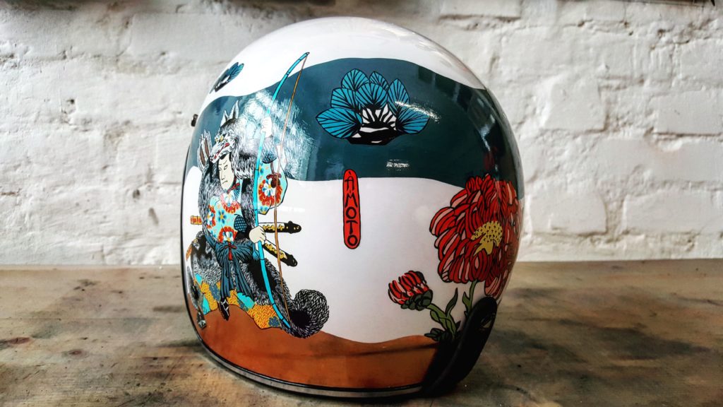 Japanese style motorcycle store helmets