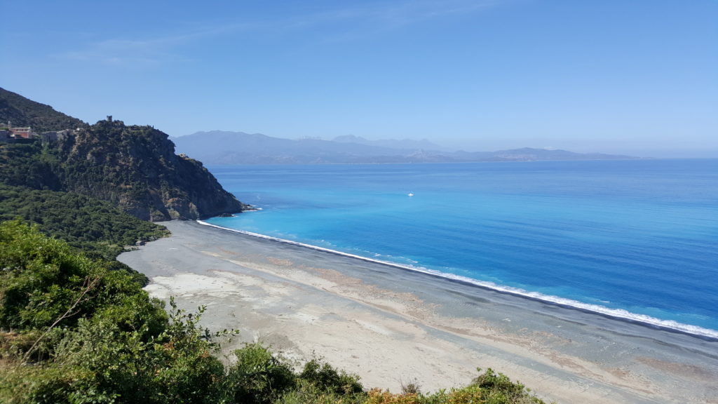 Nonza Beach of Cap Corse - Motorcycle touring in Corsica